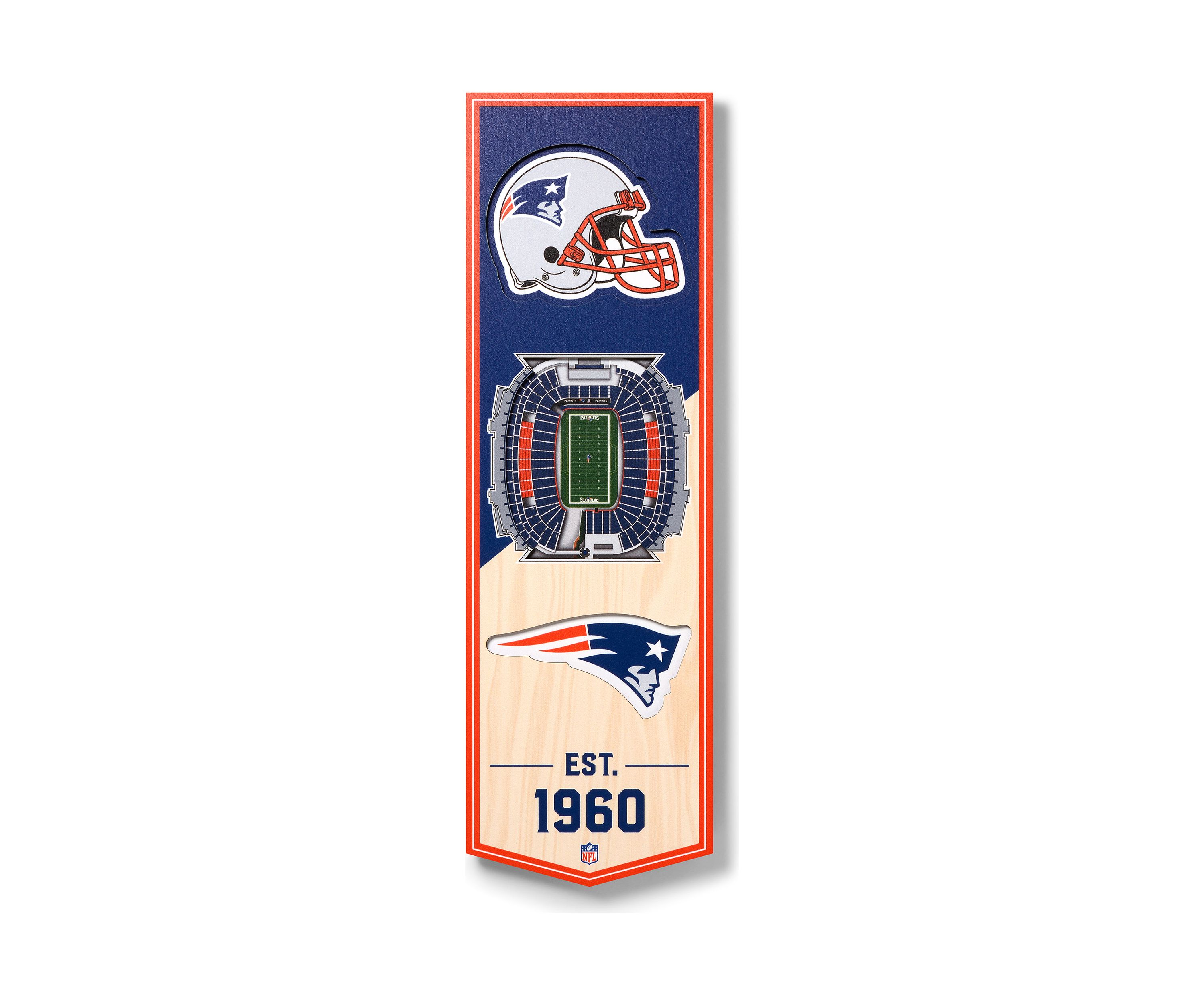 YouTheFan NFL New England Patriots 3D Stadium 6x19 Banner - Gillette Stadium
