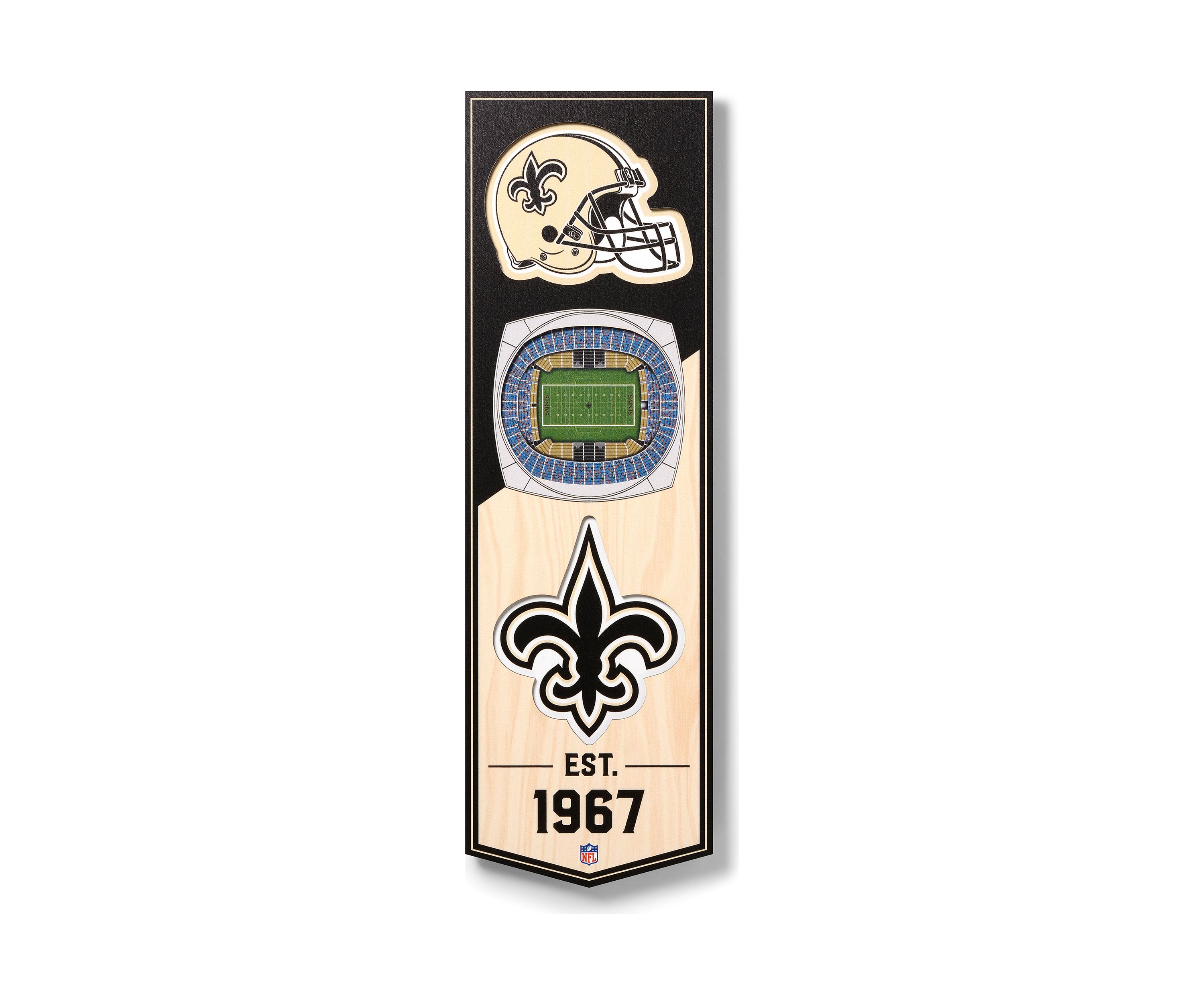 YouTheFan NFL New Orleans Saints 3D Stadium 6x19 Banner - Benz Superdome