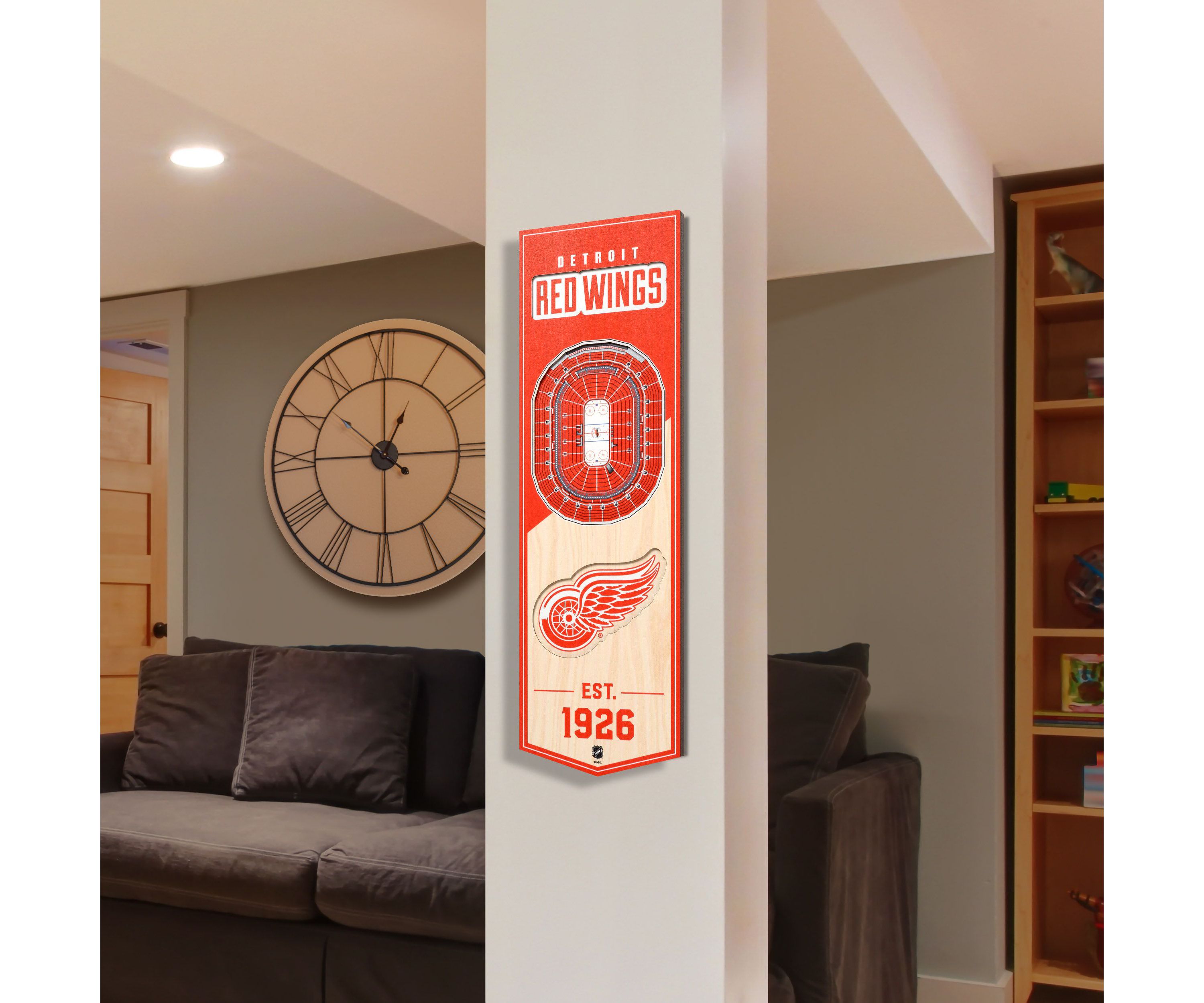 YouTheFan NHL Detroit Red Wings 3D Stadium 6x19 Banner - Little Caesars Arena