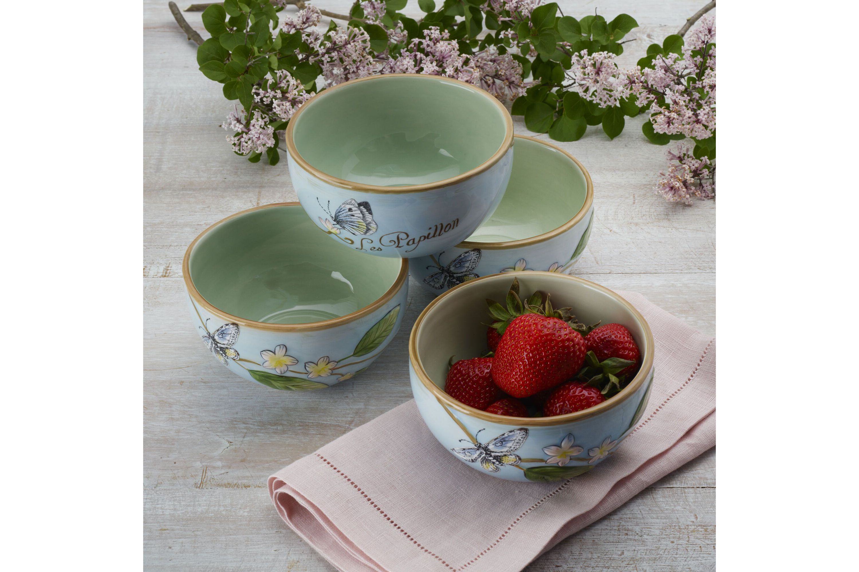 Toulouse Small Bowl, Green, Set of 4