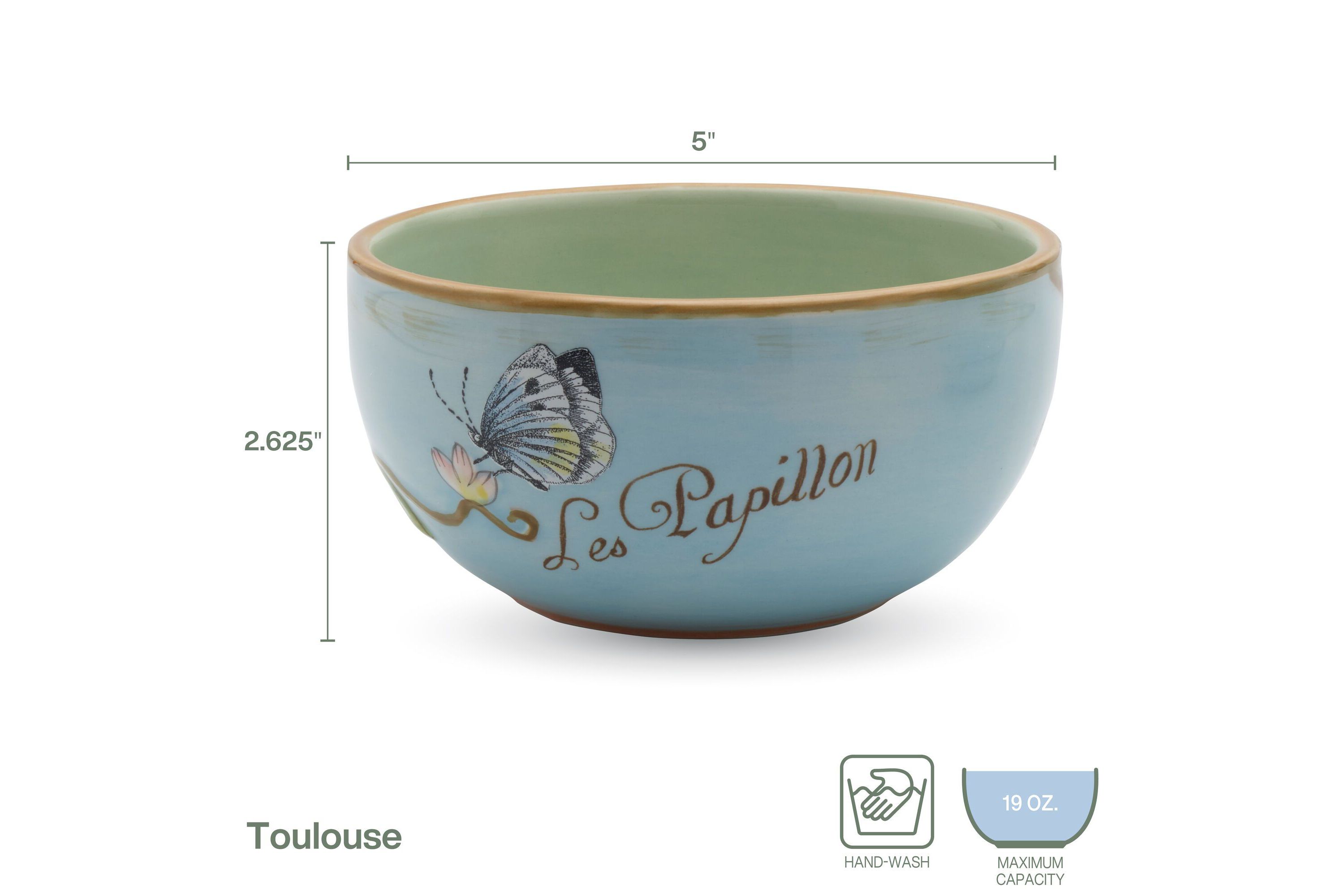 Toulouse Small Bowl, Green, Set of 4
