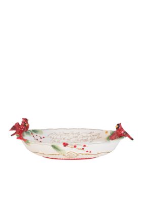Fitz and Floyd Cardinal Christmas Centerpiece Bowl -  760168149753