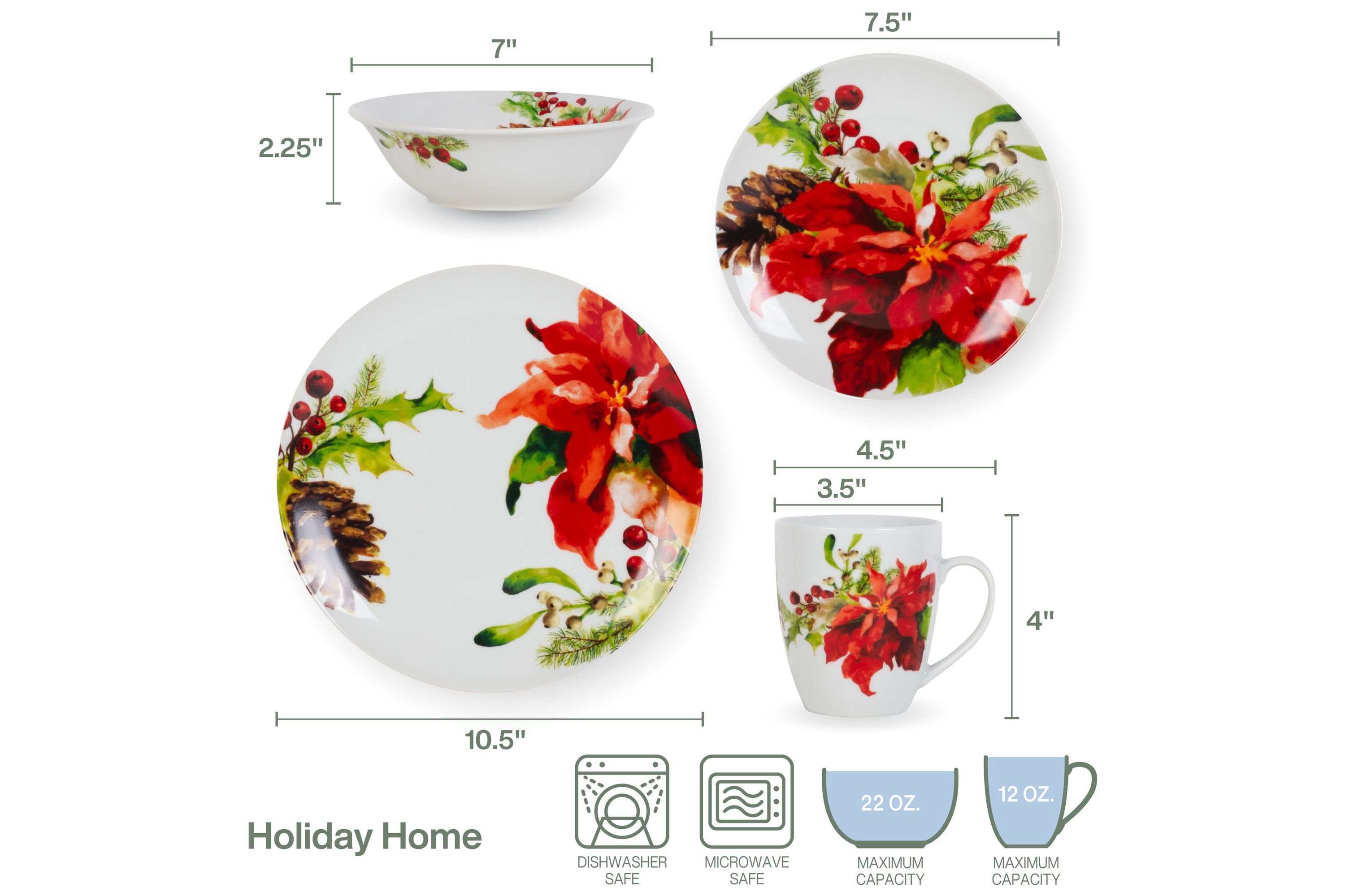 Holiday Home 32-pc Dinnerware Set, Service for 8