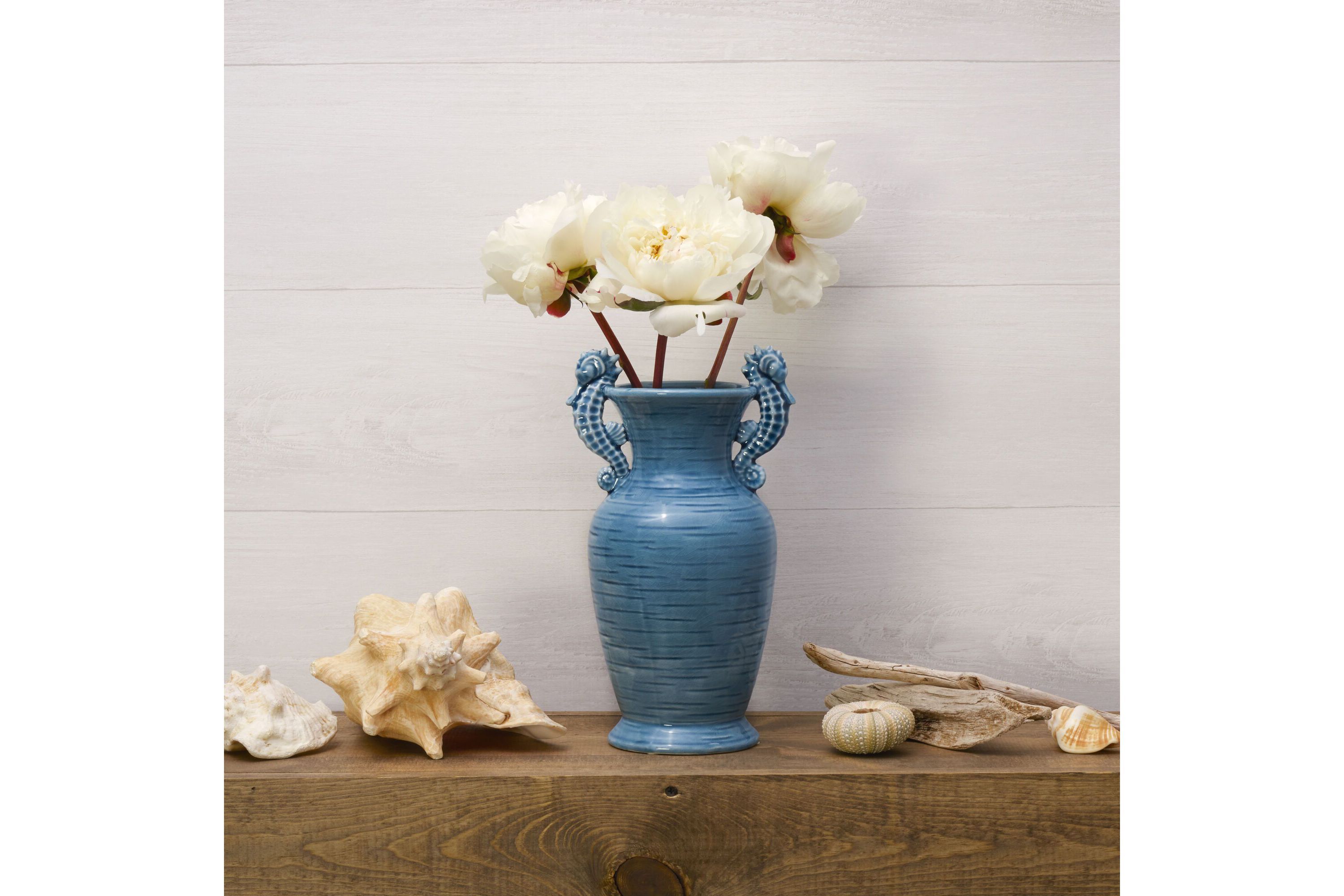 Coastal Home Seahorse Vase w/handles