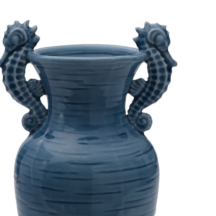 Coastal Home Seahorse Vase w/handles