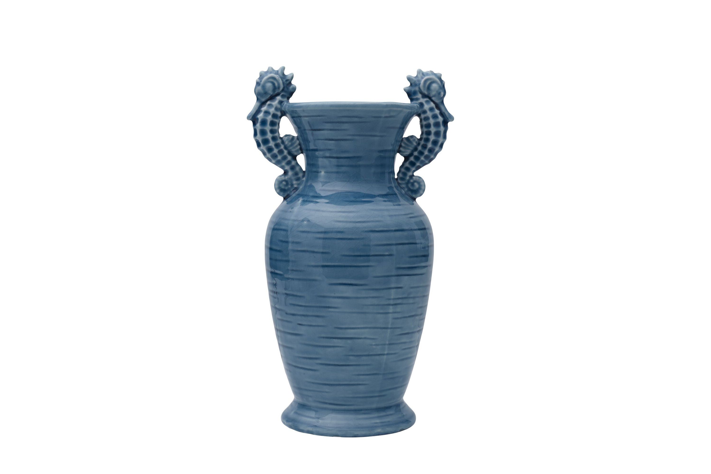 Coastal Home Seahorse Vase w/handles