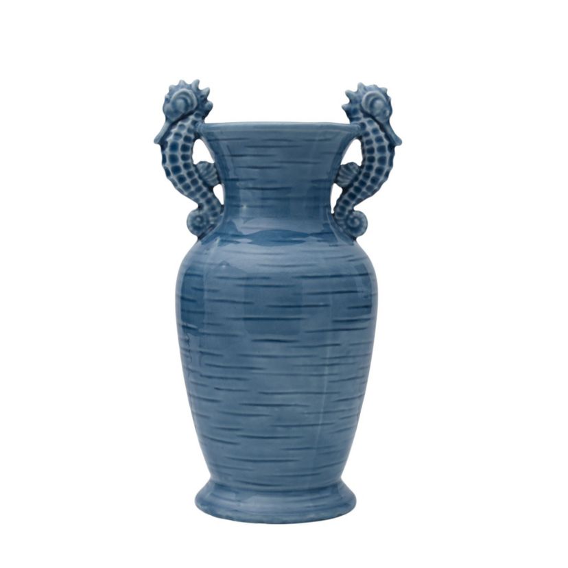 Coastal Home Seahorse Vase w/handles