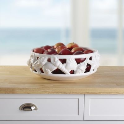 Fitz And Floyd Coastal Home 14-In Large Serving Bowl, White