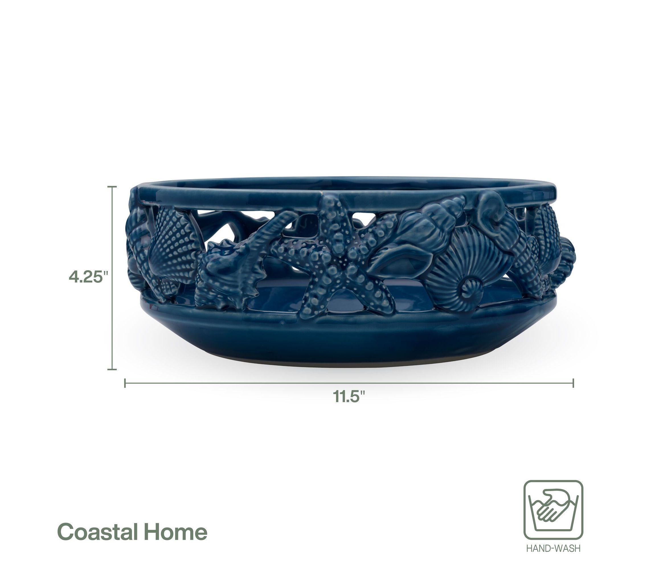 Coastal Home 11.5-in Medium Serving Bowl, Blue
