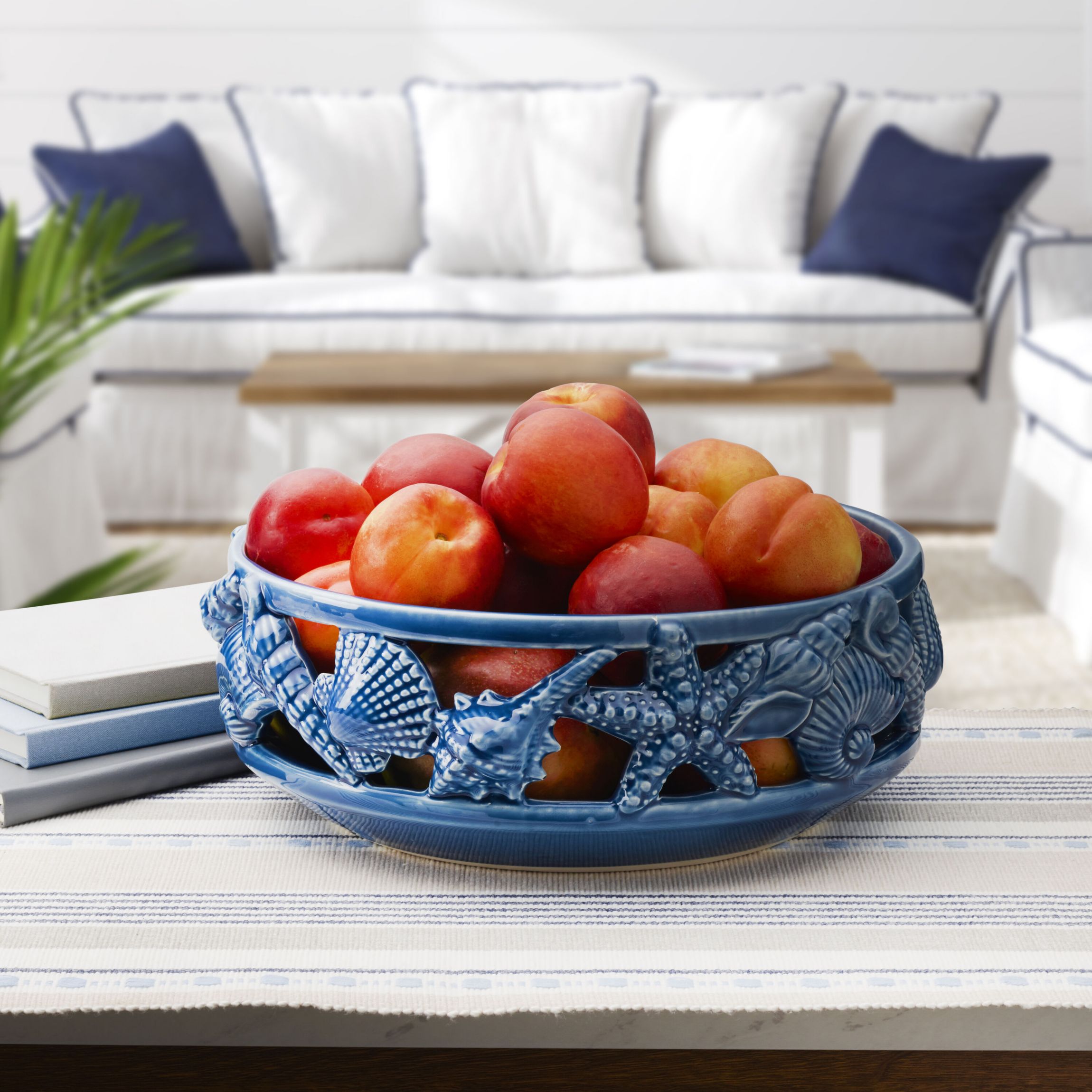 Coastal Home 11.5-in Medium Serving Bowl, Blue