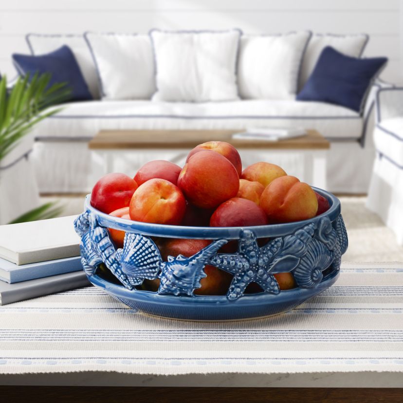 Coastal Home 11.5-in Medium Serving Bowl, Blue