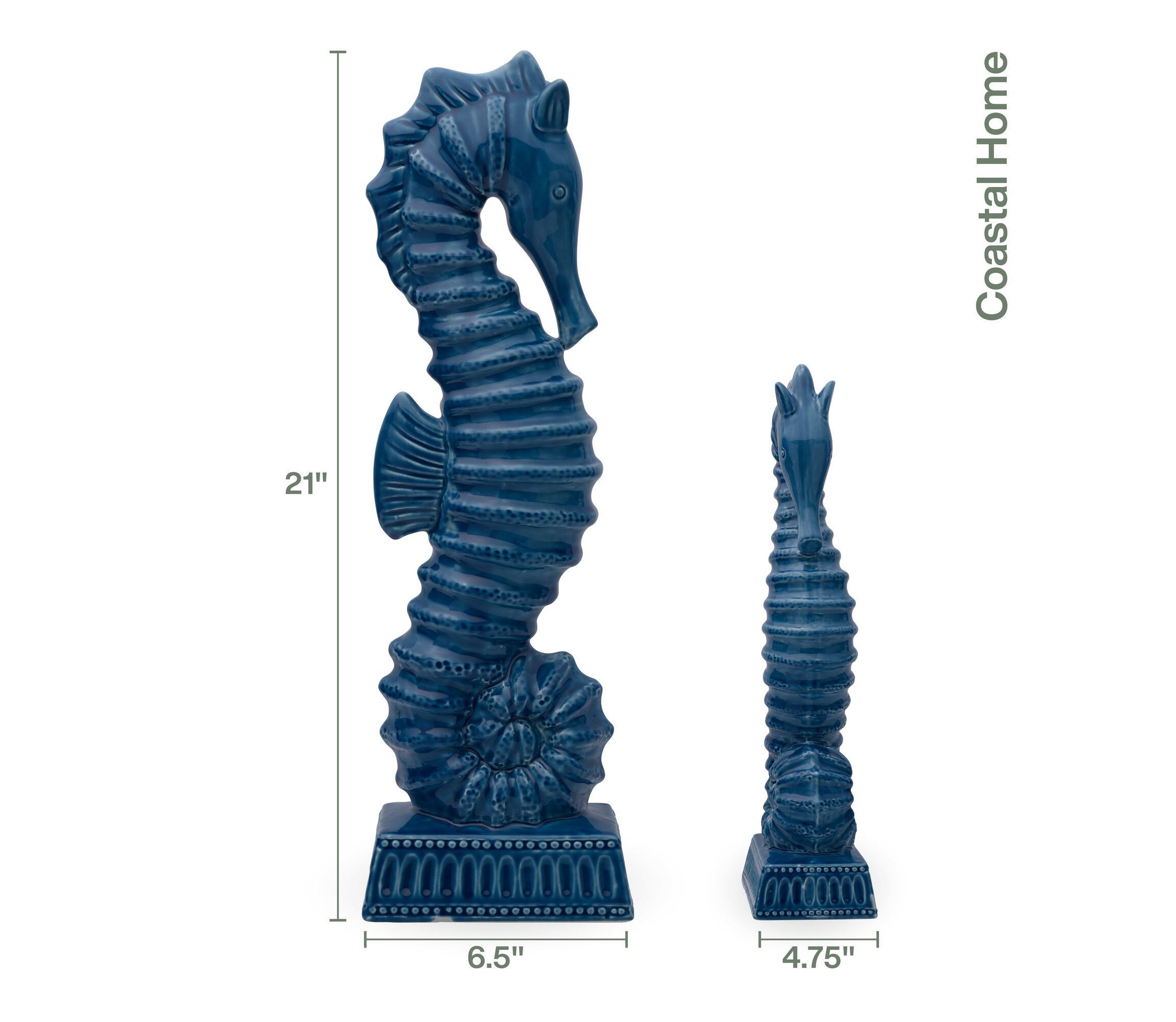 Coastal Home Large Seahorse Figurine