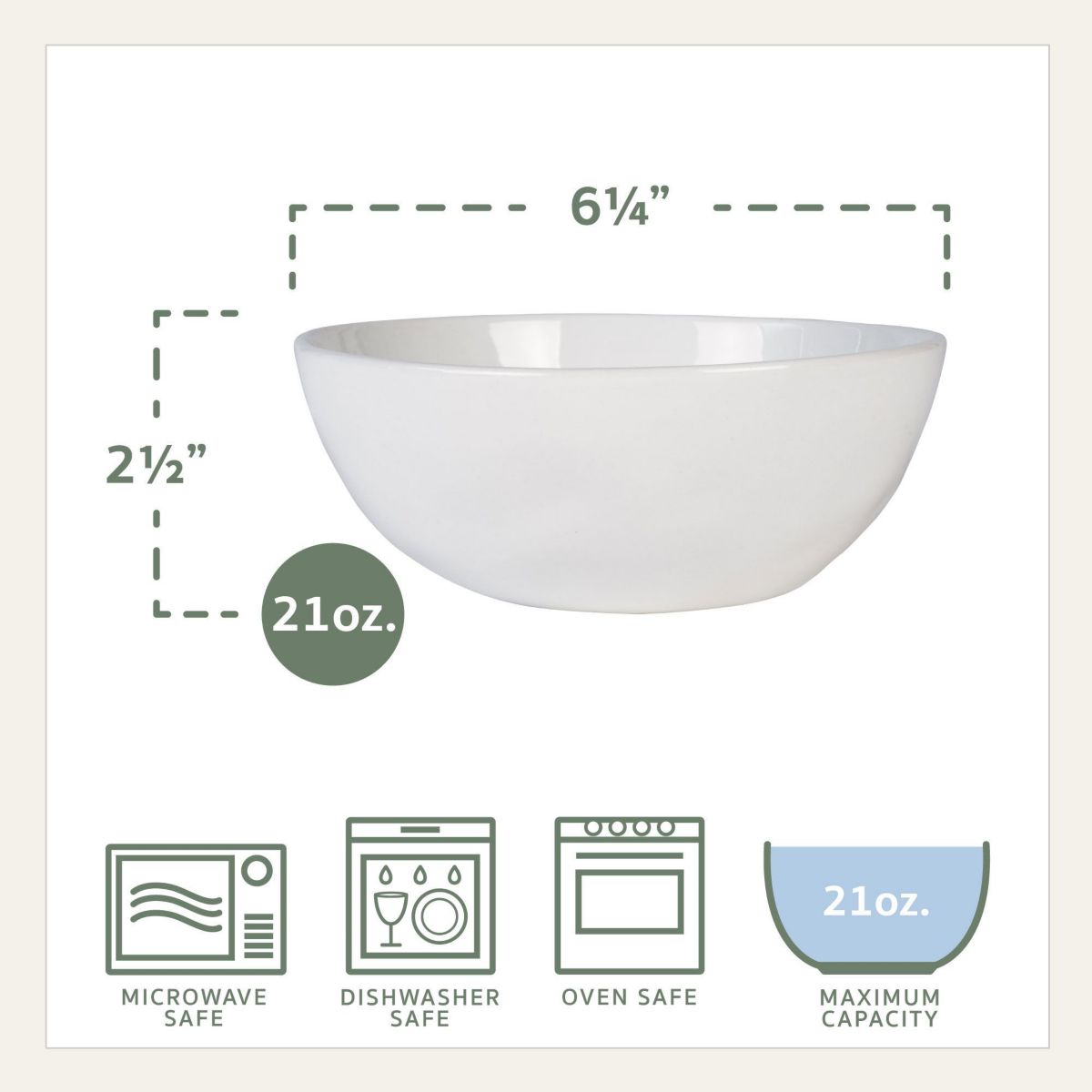 Everyday White by  Organic 21 Ounce Soup Cereal Bowls, Set of 4