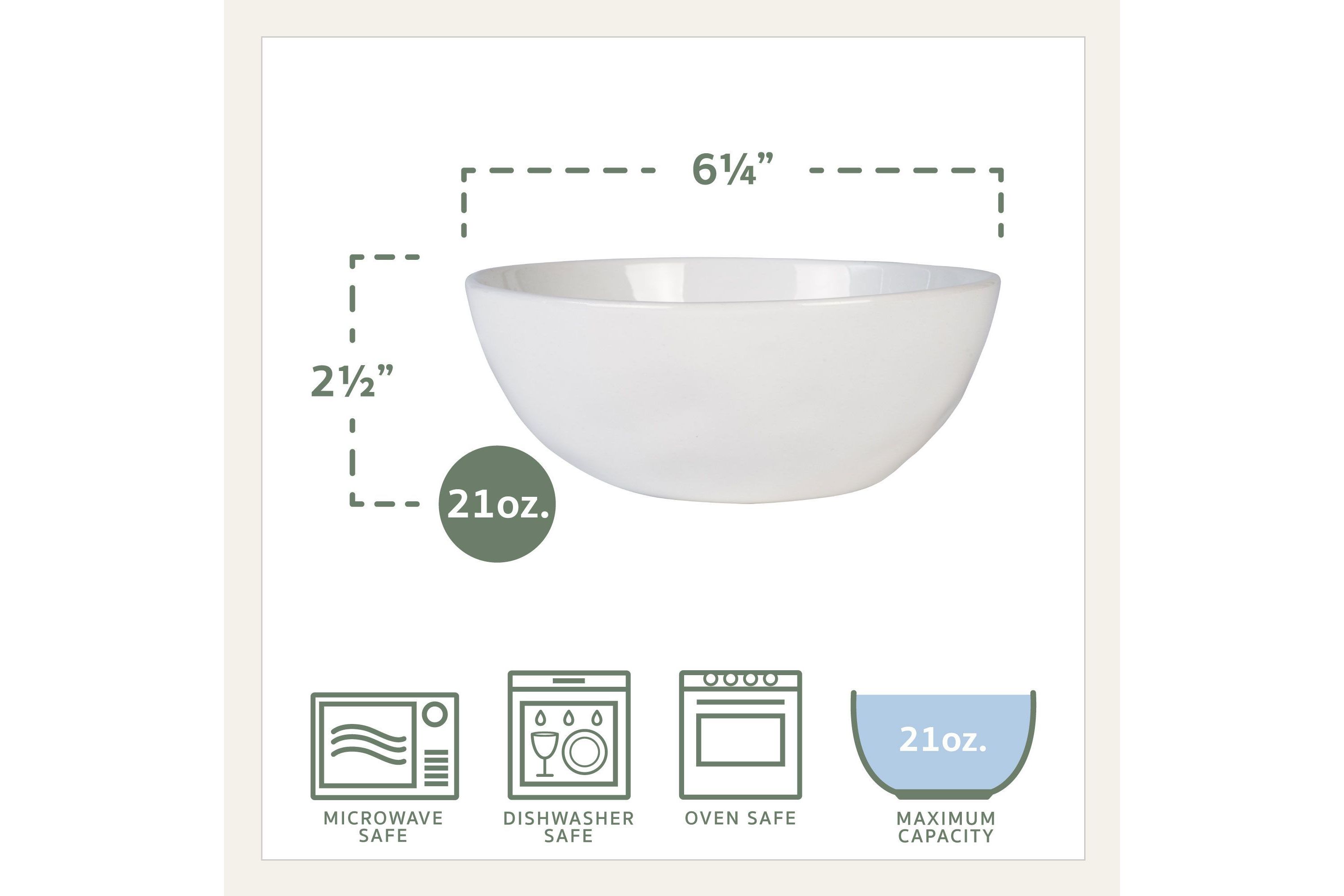 Everyday White by  Organic 21 Ounce Soup Cereal Bowls, Set of 4
