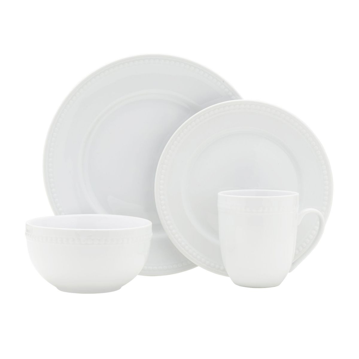 Beaded 16 Piece Dinnerware Set, Service for 4