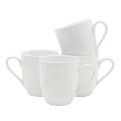 Fitz And Floyd Everyday White By 12 Ounce Mugs, Set Of 4