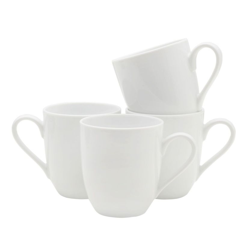 Everyday White by  12 Ounce Mugs, Set of 4