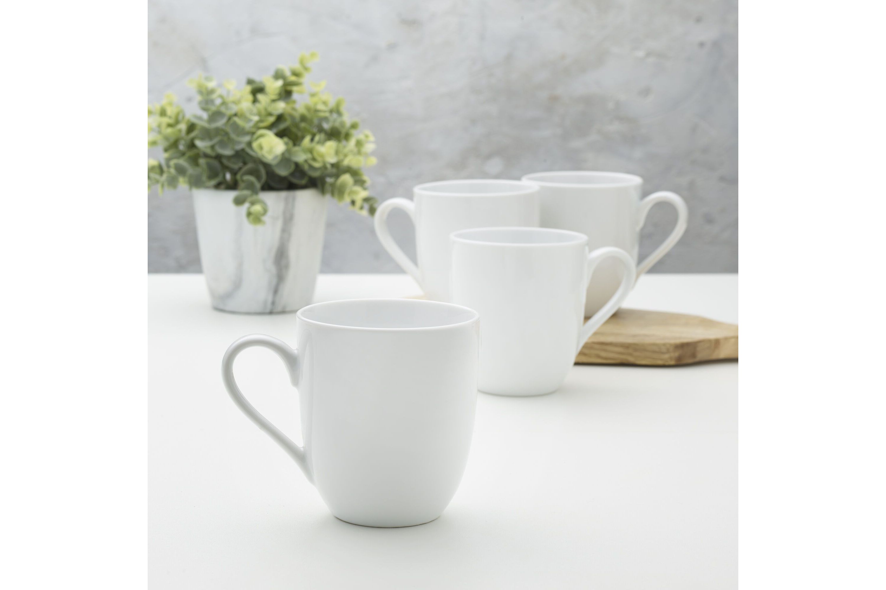 Everyday White by  12 Ounce Mugs, Set of 4