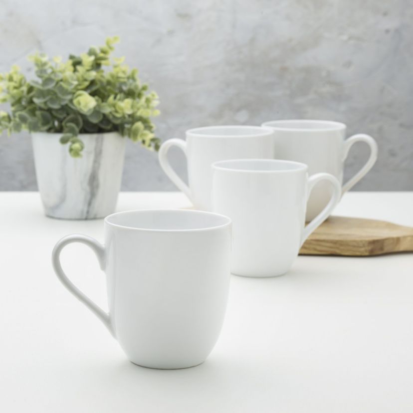 Everyday White by  12 Ounce Mugs, Set of 4