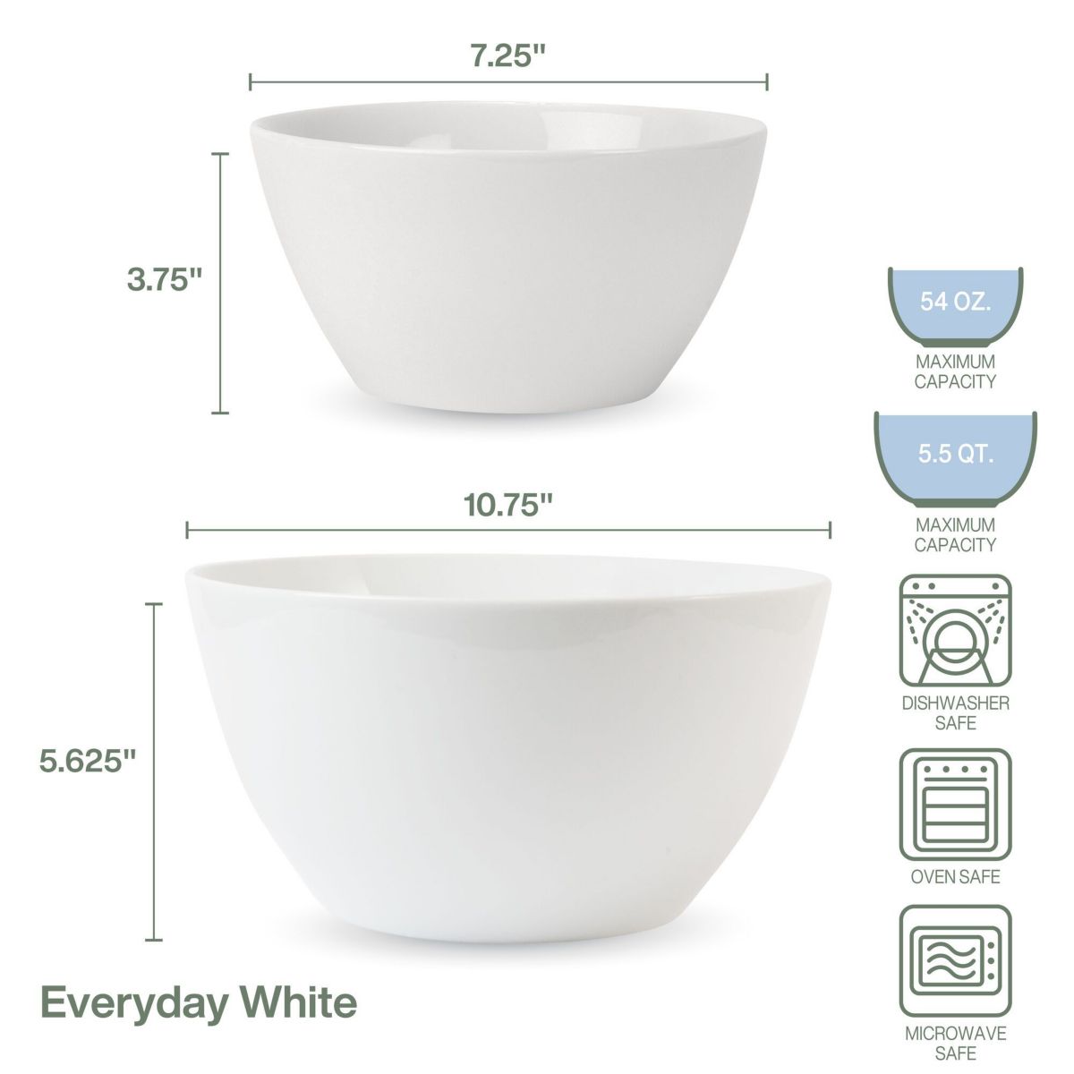 Everyday White by  Everyday Serving Bowls, Set of 2