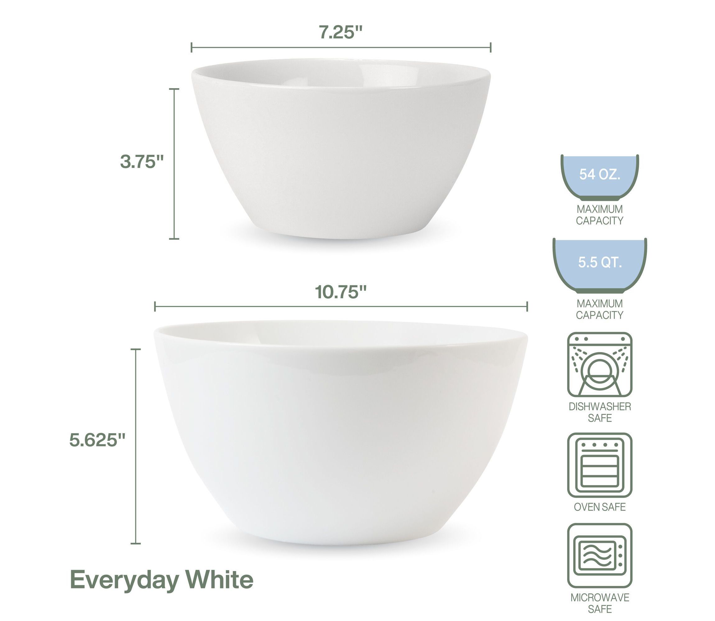 Everyday White by  Everyday Serving Bowls, Set of 2
