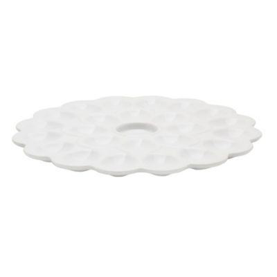 Fitz And Floyd Everyday White By Flower 24 Egg Platter Tray 13.75-Inch