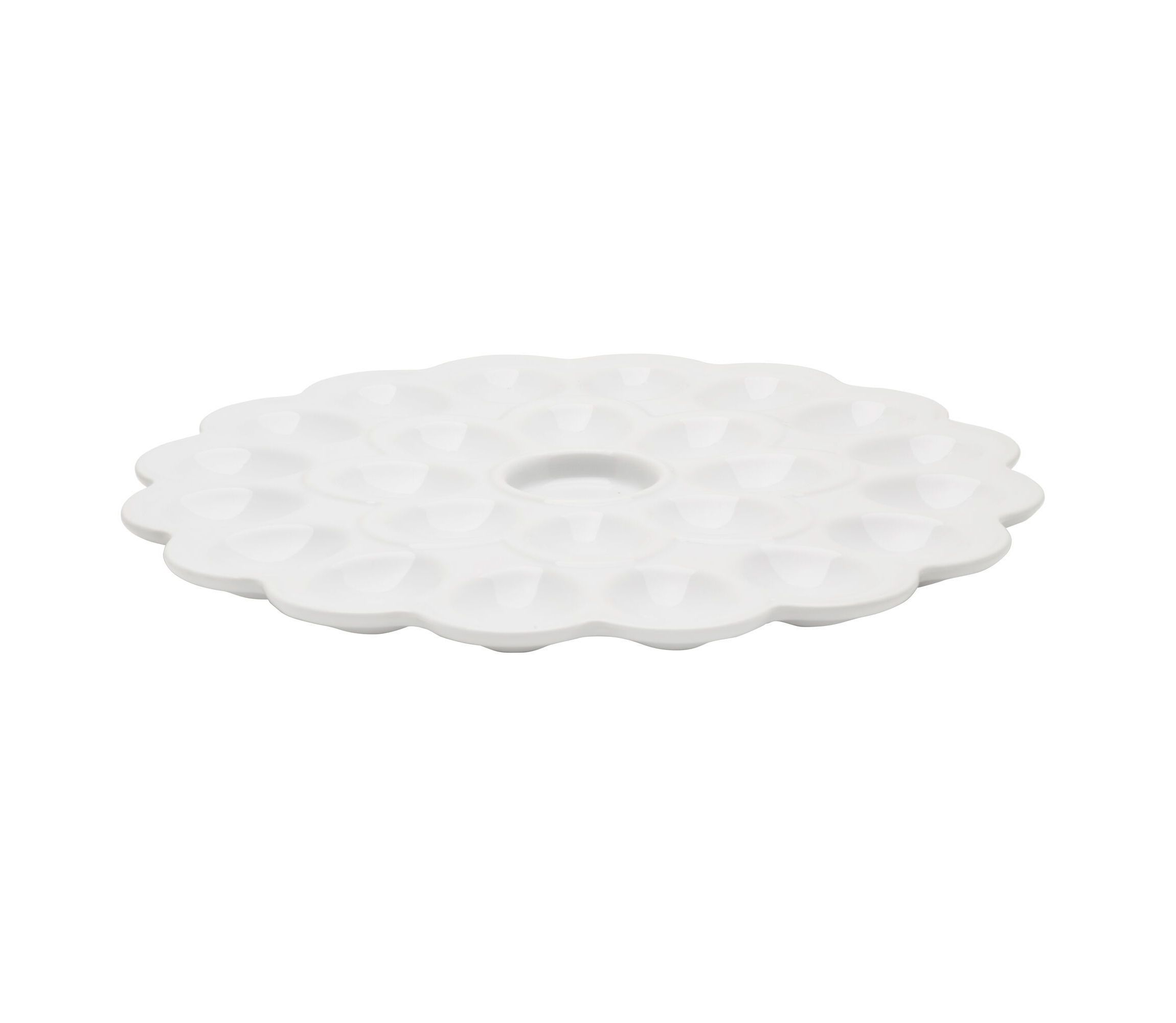 Everyday White by  Flower 24 Egg Platter Tray 13.75-Inch