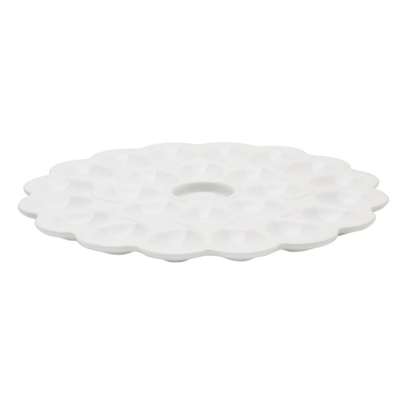 Everyday White by  Flower 24 Egg Platter Tray 13.75-Inch