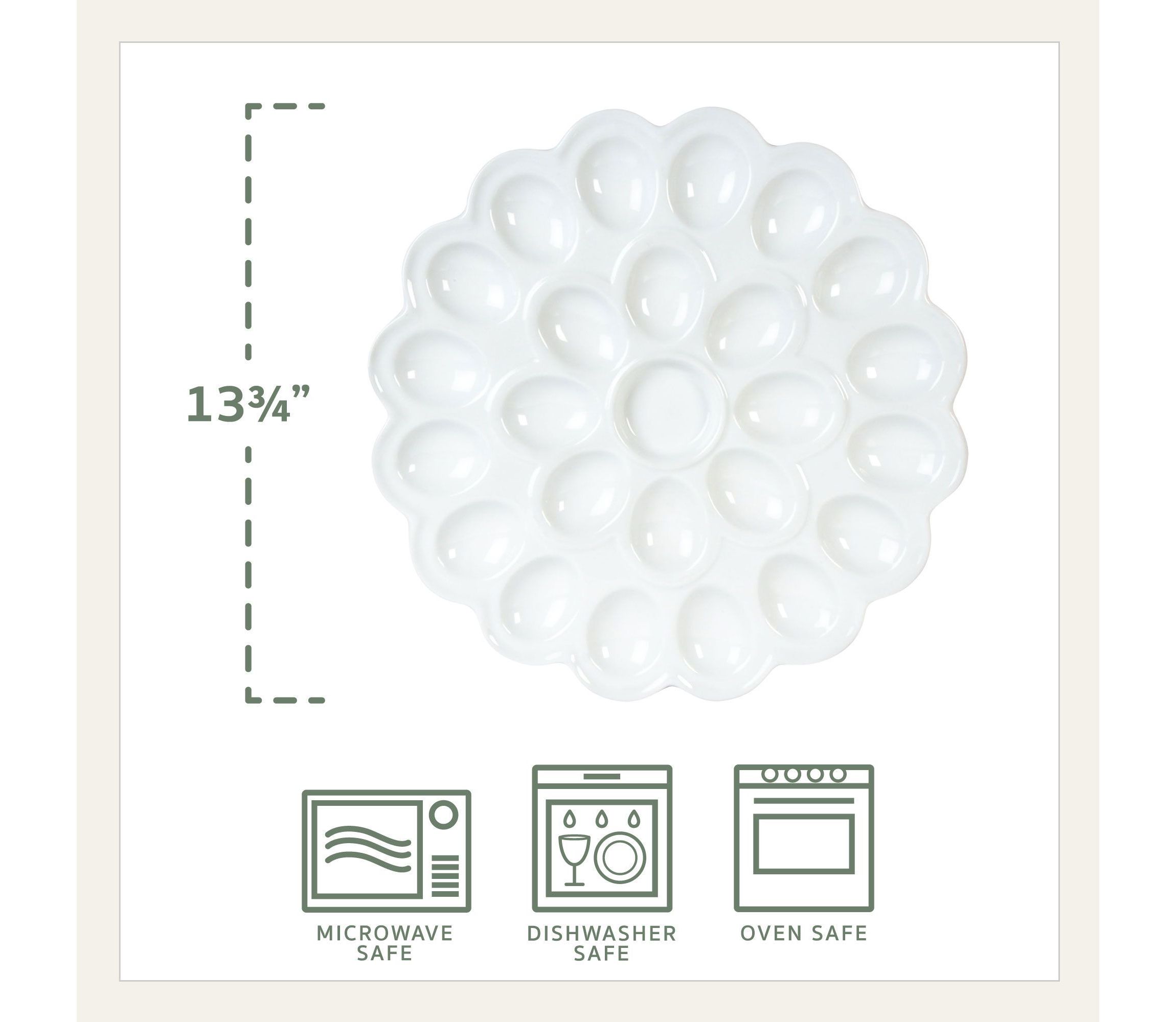Everyday White by  Flower 24 Egg Platter Tray 13.75-Inch