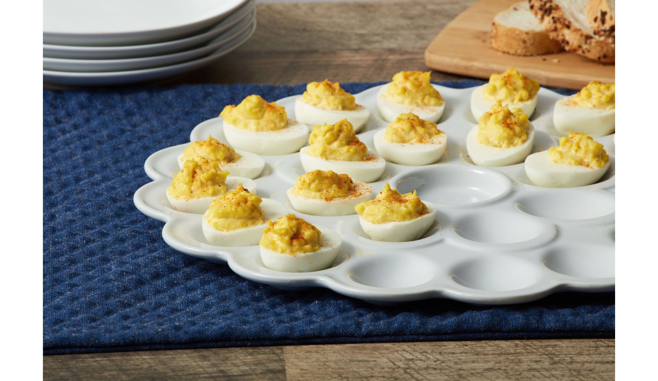 Everyday White by  Flower 24 Egg Platter Tray 13.75-Inch