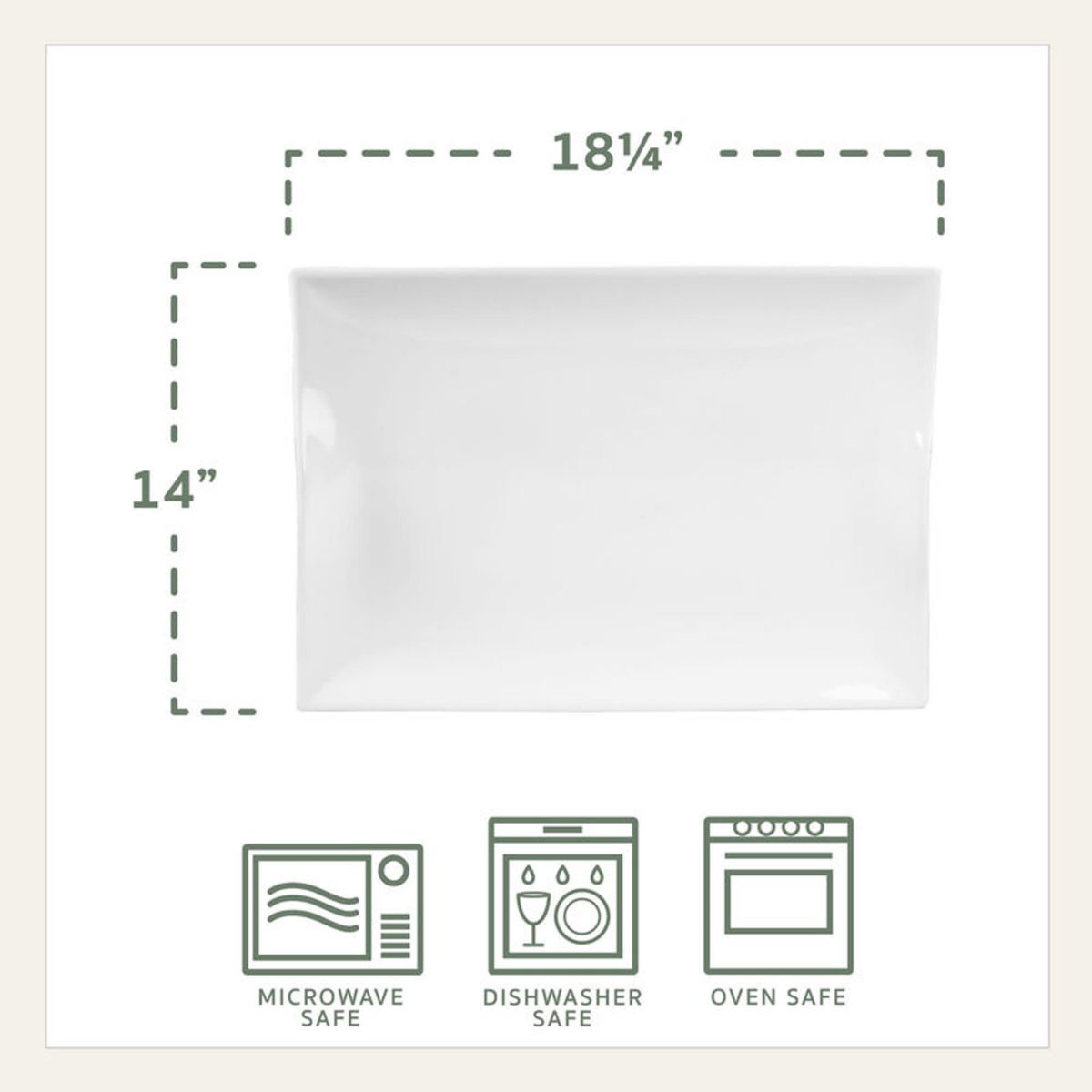 Everyday White by  Rectangular Handled Serving Platter, 18-Inch