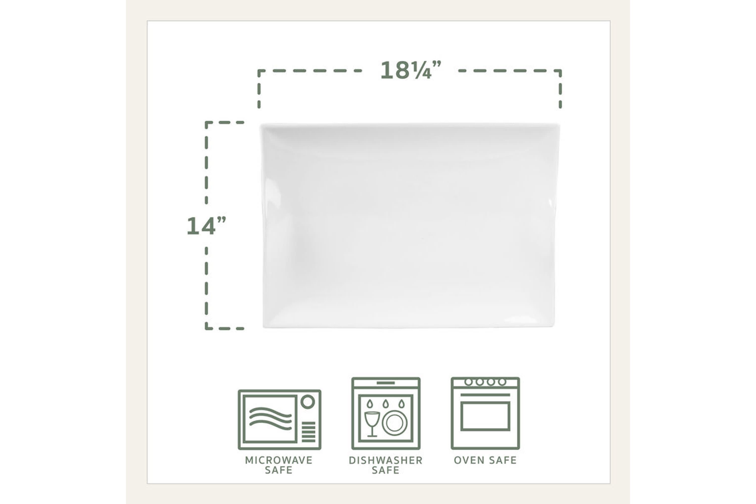Everyday White by  Rectangular Handled Serving Platter, 18-Inch