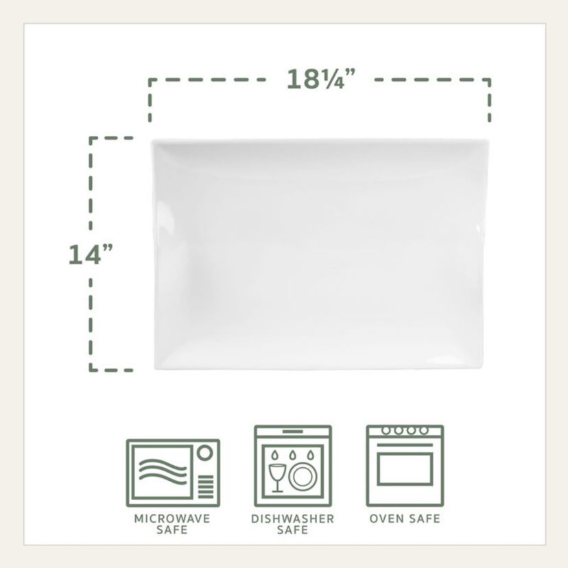 Everyday White by  Rectangular Handled Serving Platter, 18-Inch
