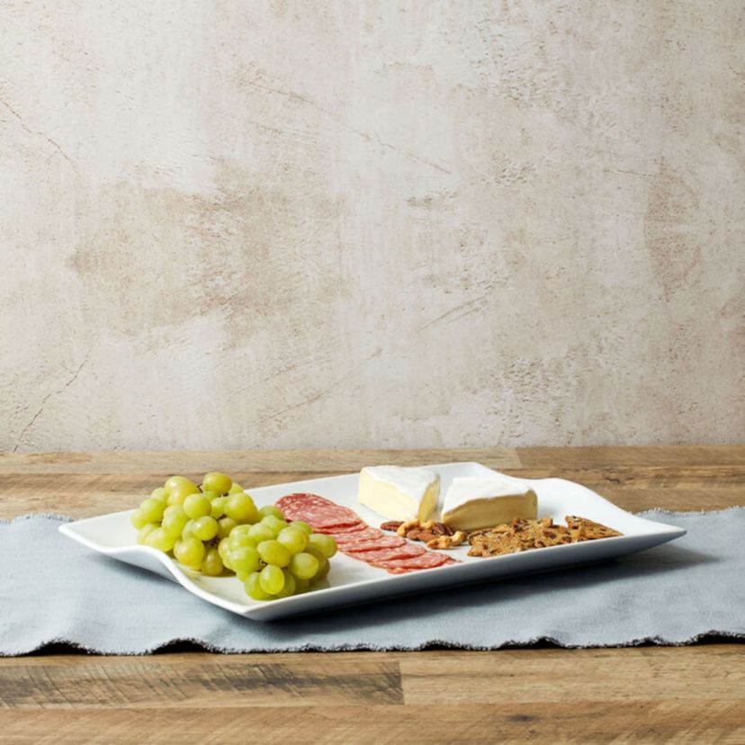 Everyday White by  Rectangular Handled Serving Platter, 18-Inch