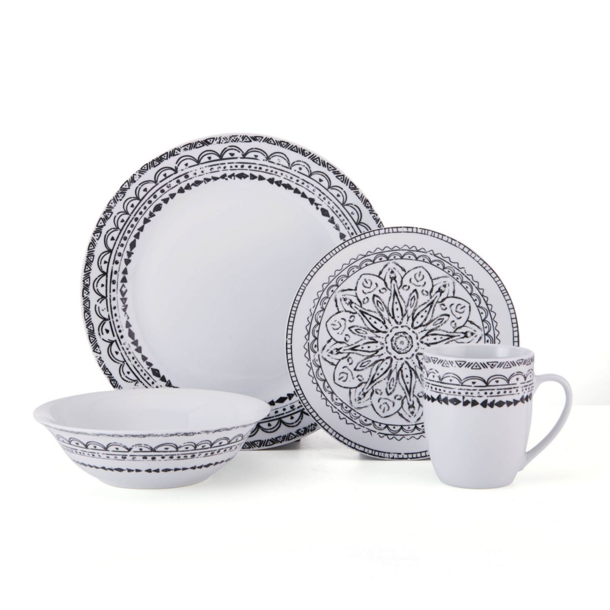 Ink Delight 32 Piece Dinnerware Set, Service For 8, Multicolor