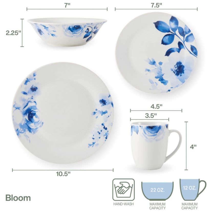 Bloom 32-Piece Dinnerware Set, Service for 8, Bloom Pattern
