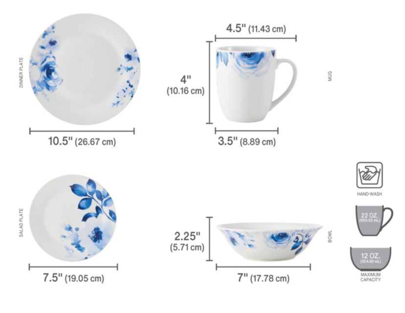 Bloom 32-Piece Dinnerware Set, Service for 8, Bloom Pattern