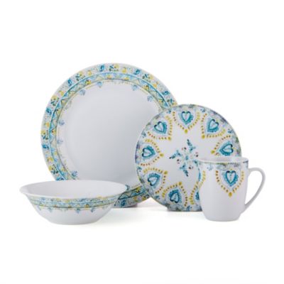 Jodhpur 32 Piece Dinnerware Set, Service For 8, Multiolor