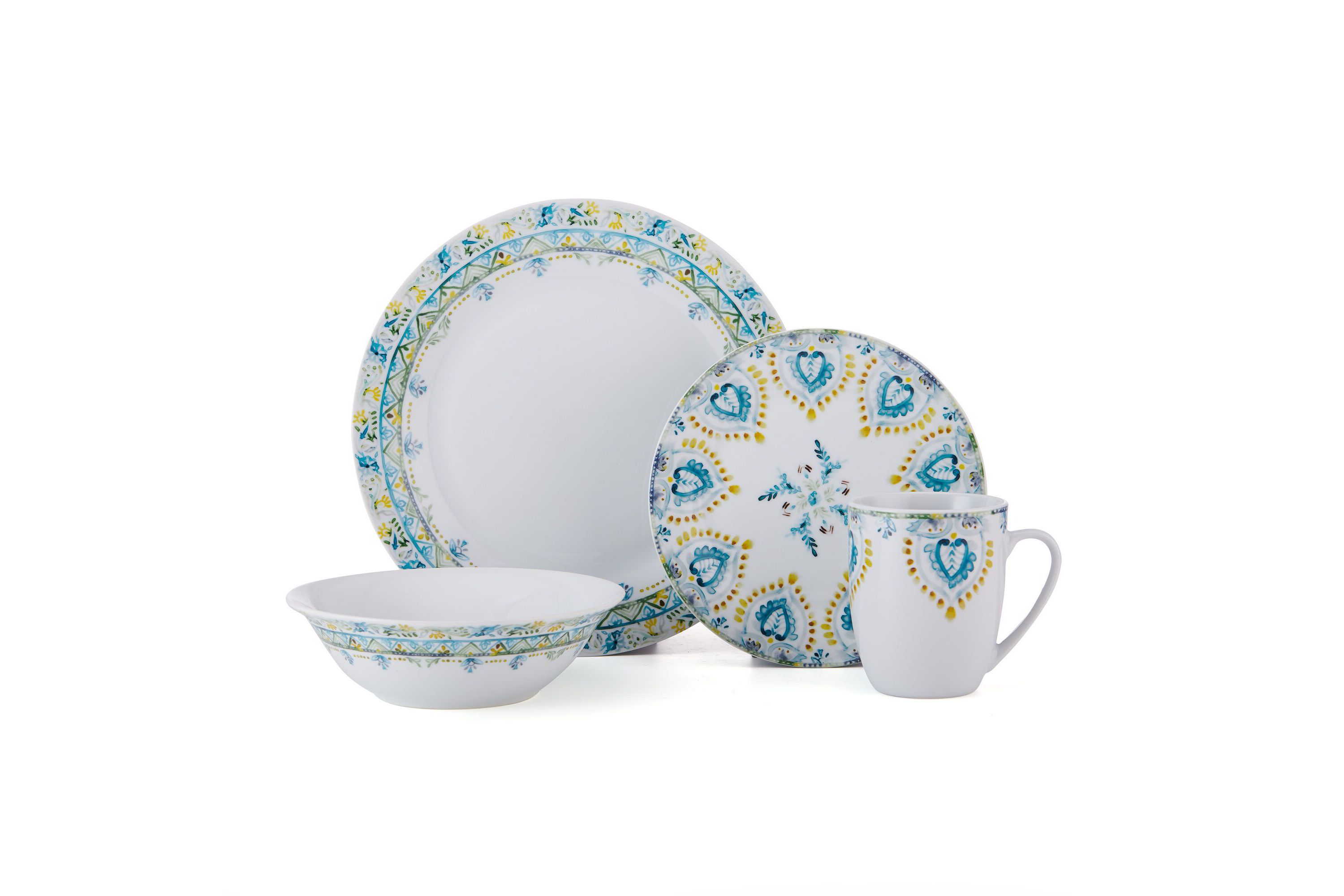 Jodhpur 32 Piece Dinnerware Set, Service For 8, Multiolor
