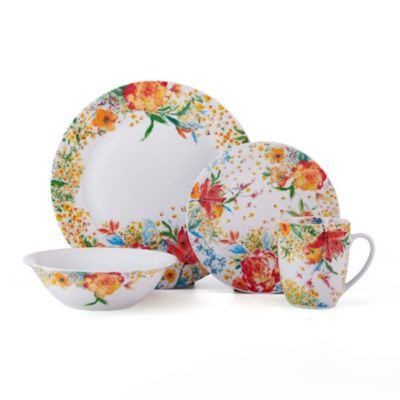 Fitz And Floyd Garden Delight 32 Piece Floral Dinnerware Set, Service For 8, Multicolored