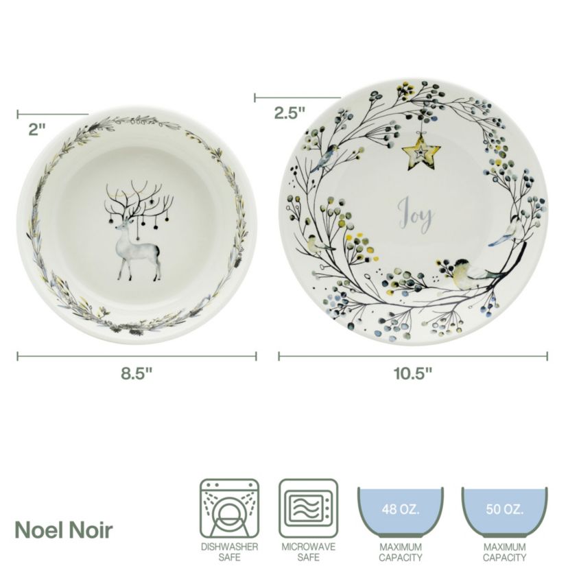 Noel Noir Set of 2 Bowls