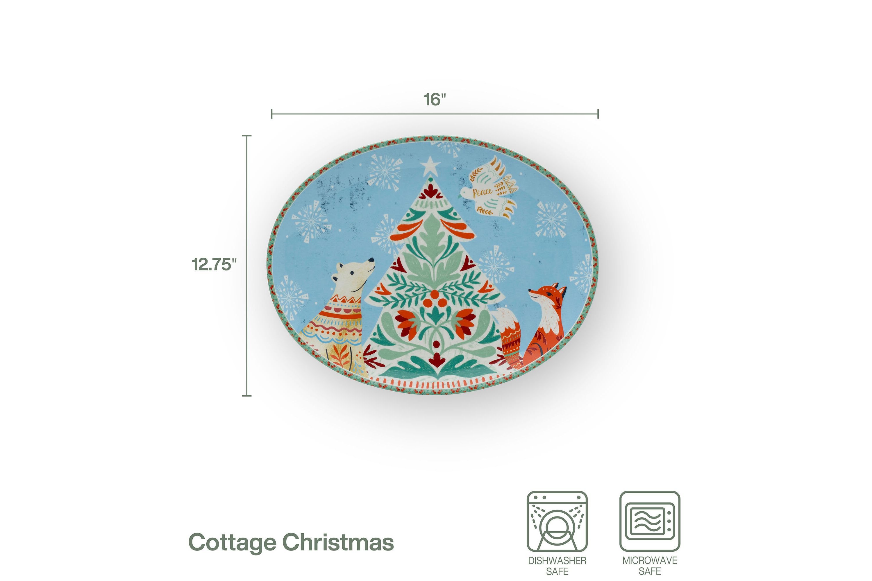 Cottage Christmas Large Serve Platter