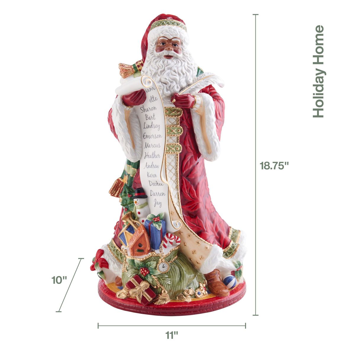 Holiday Home African American Santa Figurine