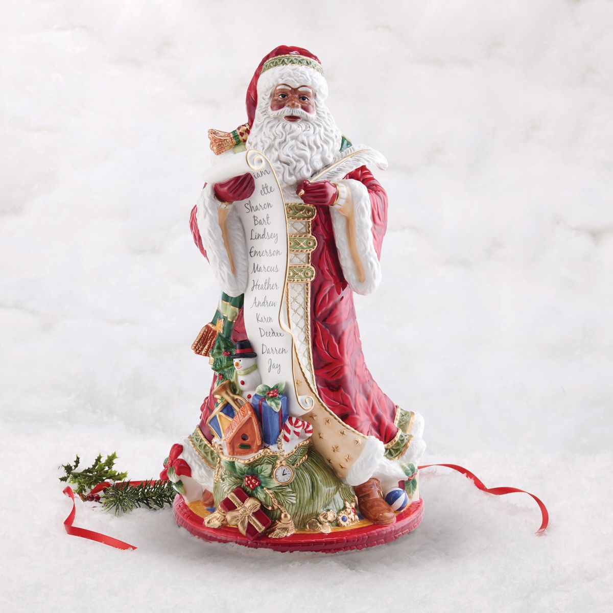 Holiday Home African American Santa Figurine