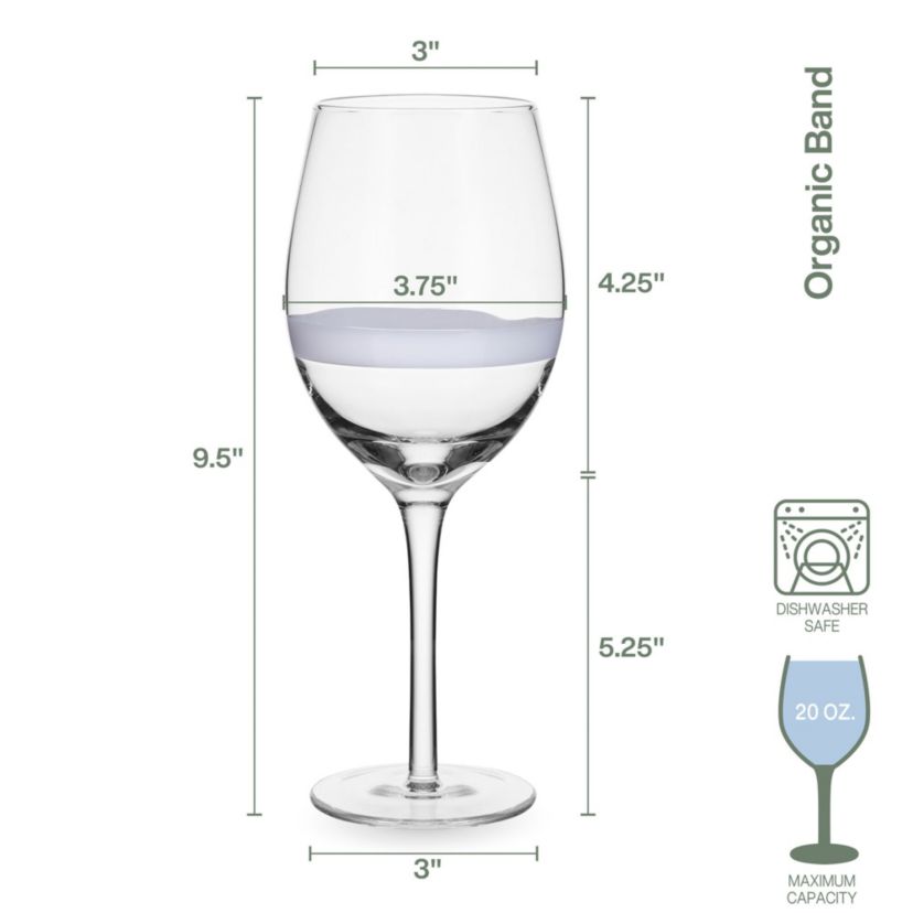 Everyday White by  Organic Band Set of 4 Red Wine Glasses, 20 Ounce, Clear