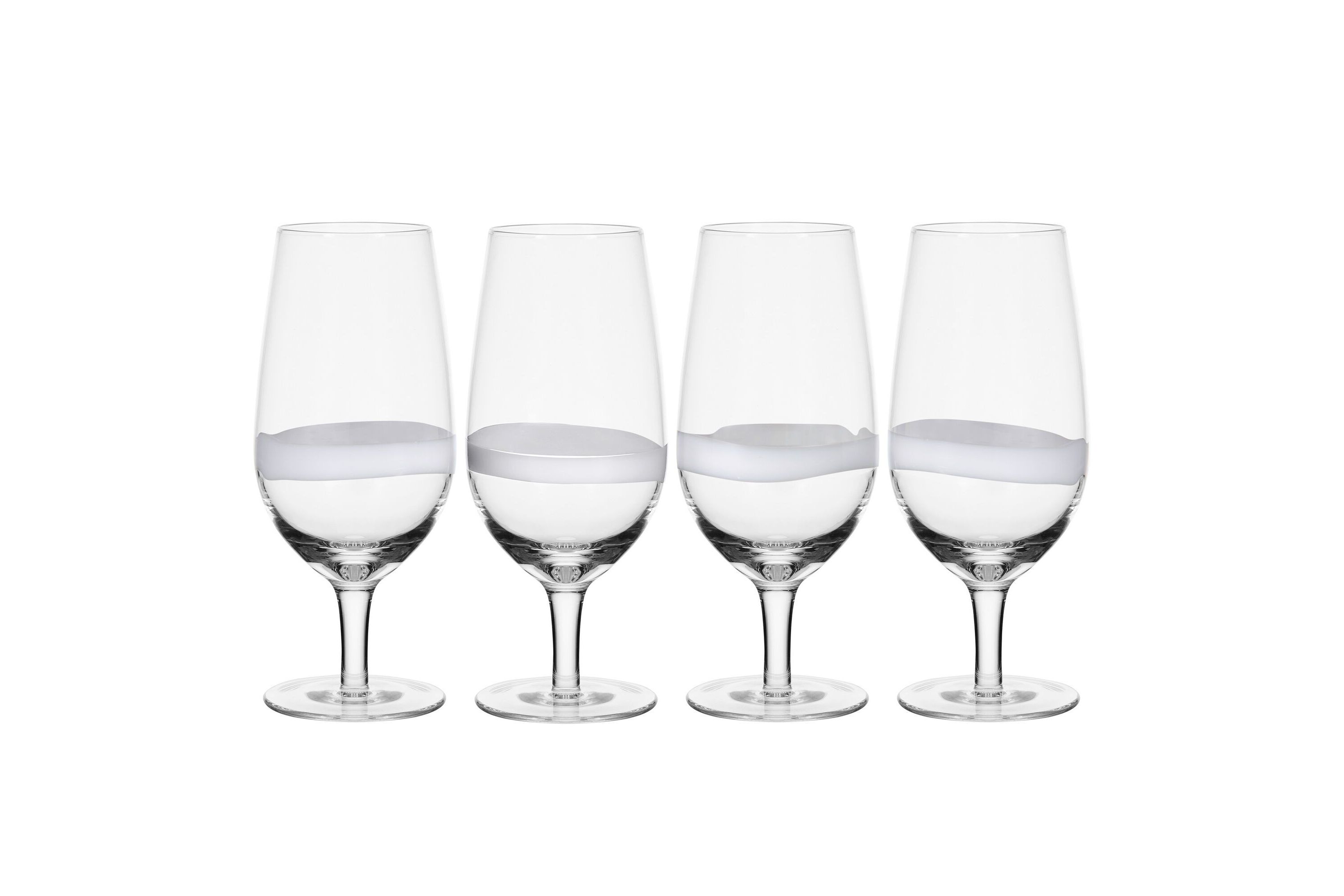 Everyday White by  Organic Band Set of 4 Juice Glasses, 19.0 Ounce, Clear