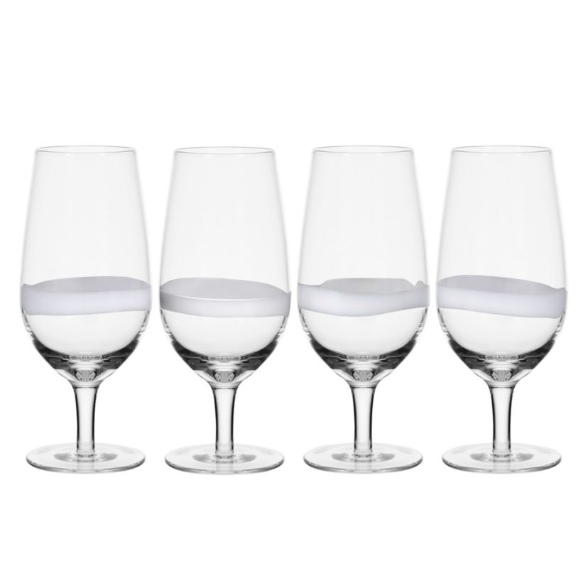 Everyday White by  Organic Band Set of 4 Juice Glasses, 19.0 Ounce, Clear