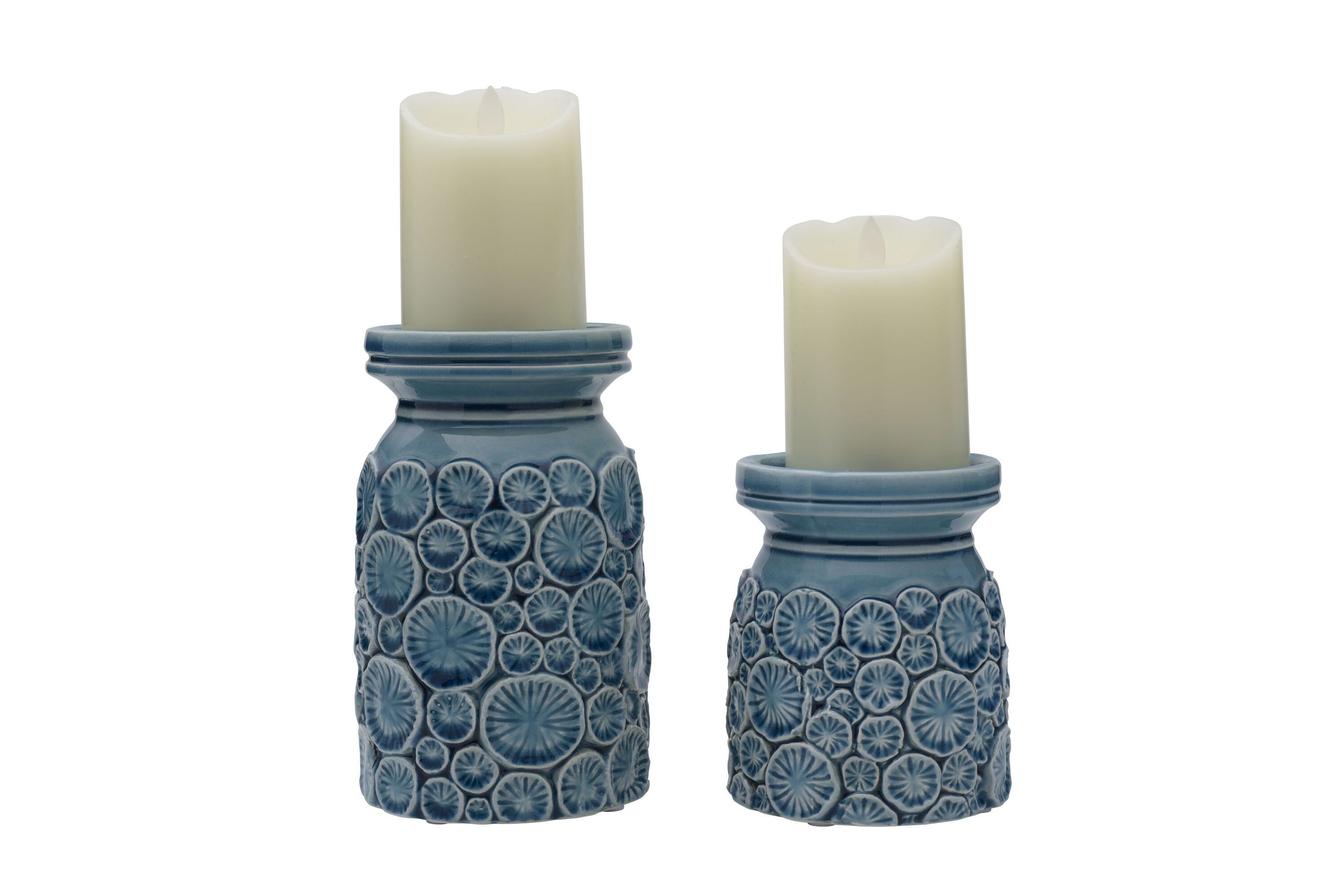Coastal Home Pillar Candle Holder Pair