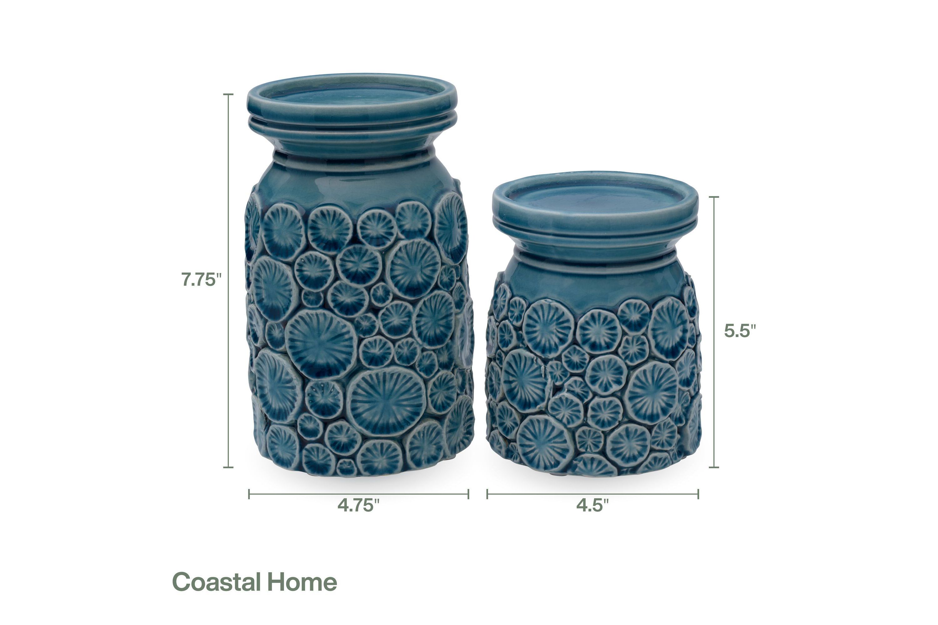 Coastal Home Pillar Candle Holder Pair