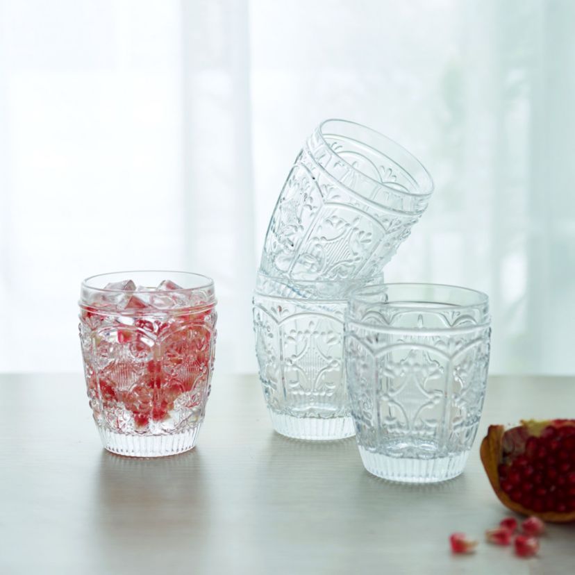 Trestle 10-ounce Rocks Double Old Fashioned, Set of 4, Clear